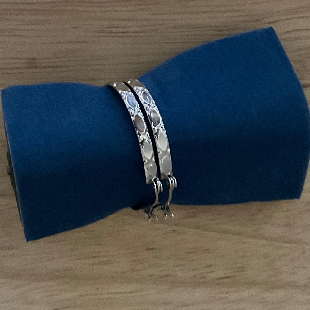 Avon Empowerment Shaky Necklace Silver Hoop Earrings, Blue Infinity Bracelet - Picture 6 of 9